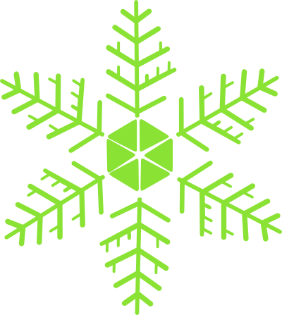Green snowflakes clipart 