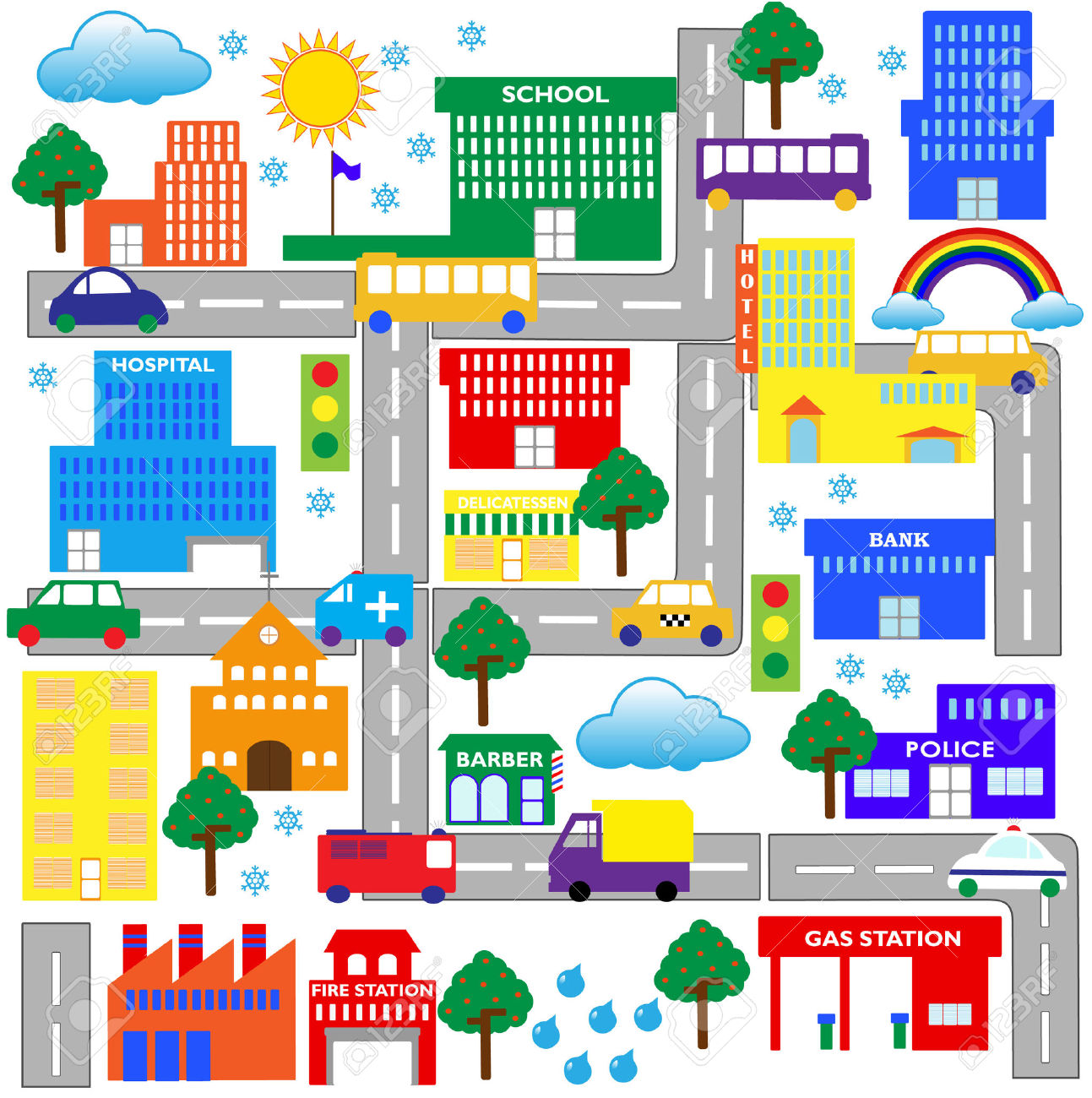 clip art map of town