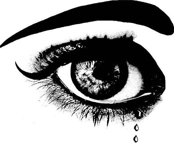 womans crying eye png file clip art stamp by DigitalGraphicsShop 