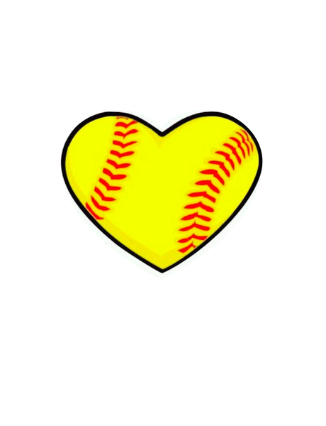 Softball Heart Clipart 