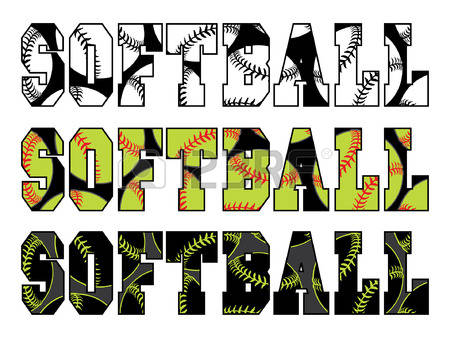 Softball clipart with text box 