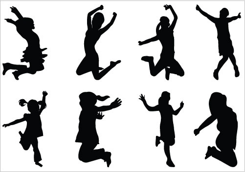 Woman Jumping Clipart 