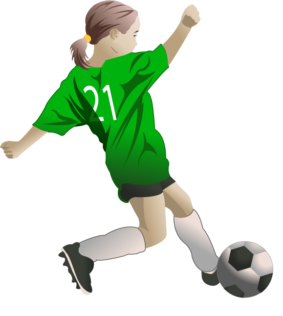 Young girl playing sports clipart 