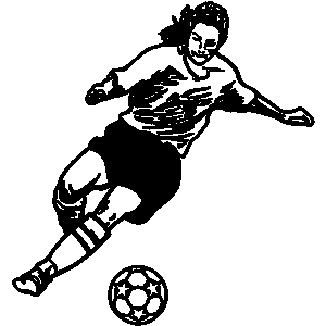 Woman soccer player clipart 