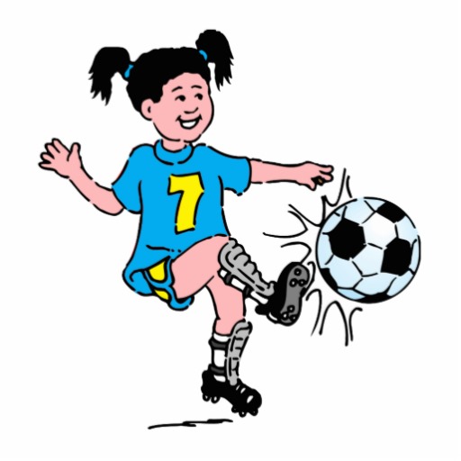 Women playing soccer clipart 