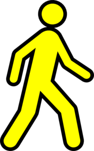 Walking person clipart 