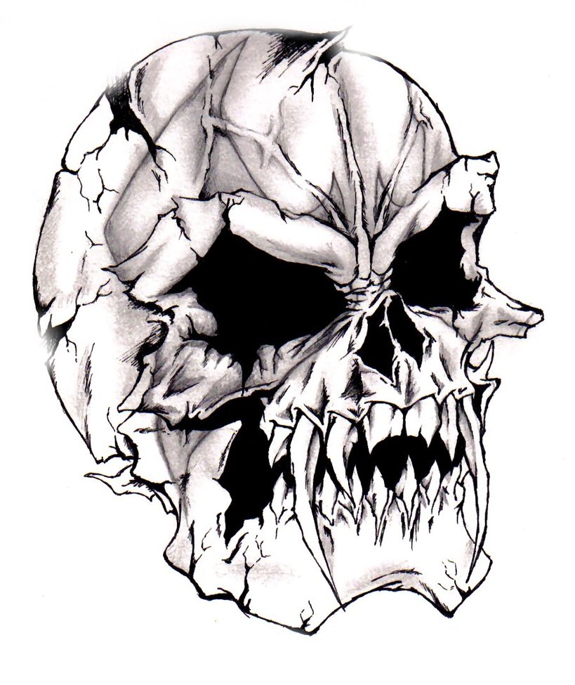 evil demon skull drawing - Clip Art Library.