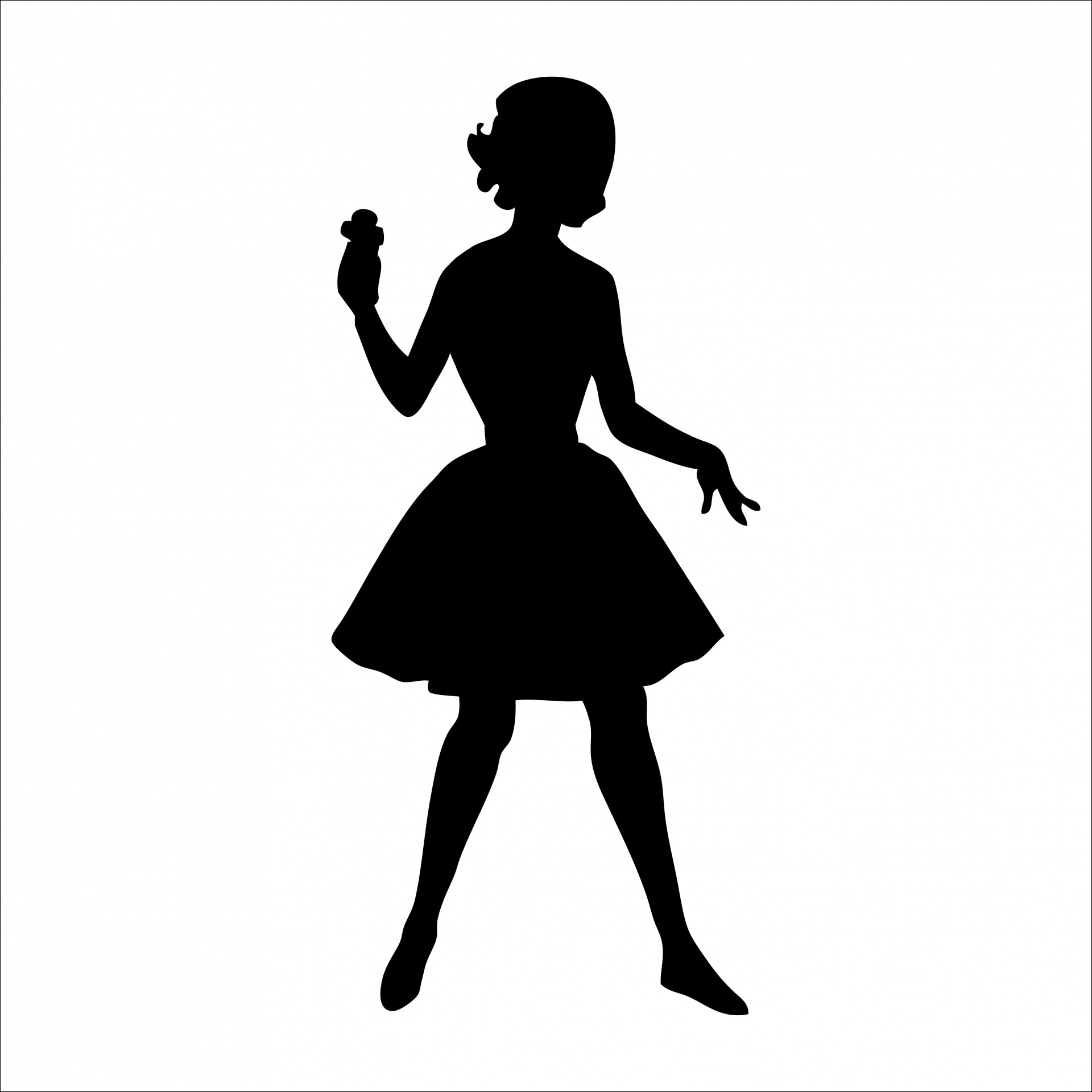 Pin up girl silhouette clip art 