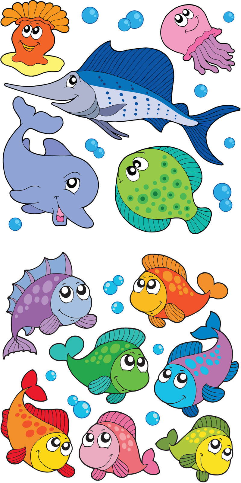 cartoon colorful fishes - Clip Art Library