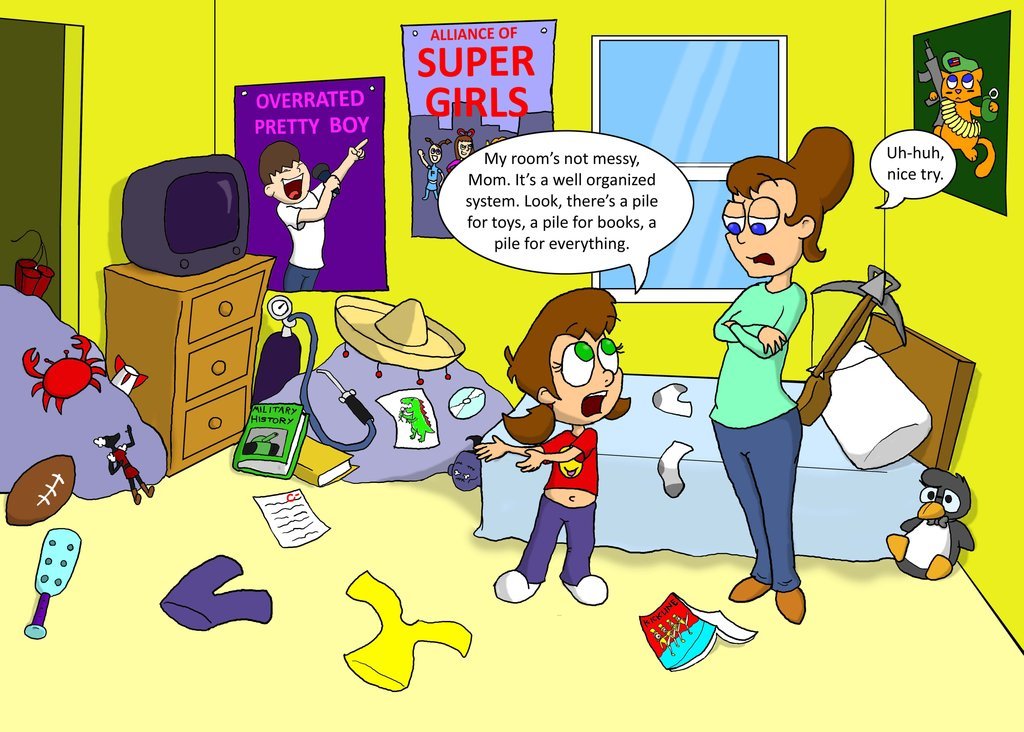 Kids Messy Room Cartoon Clip Art Library