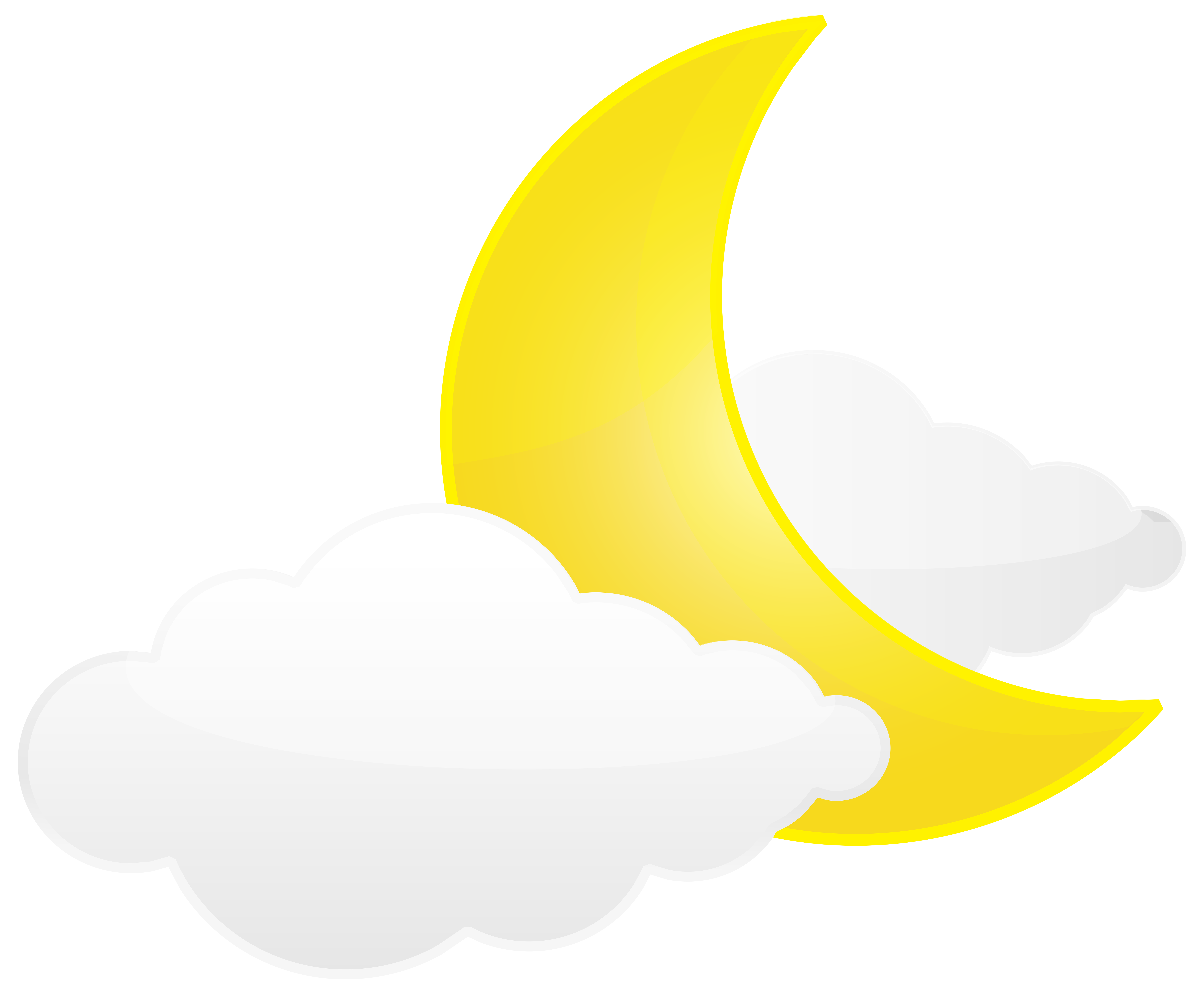 Moon with Clouds PNG Transparent Clip Art Image 