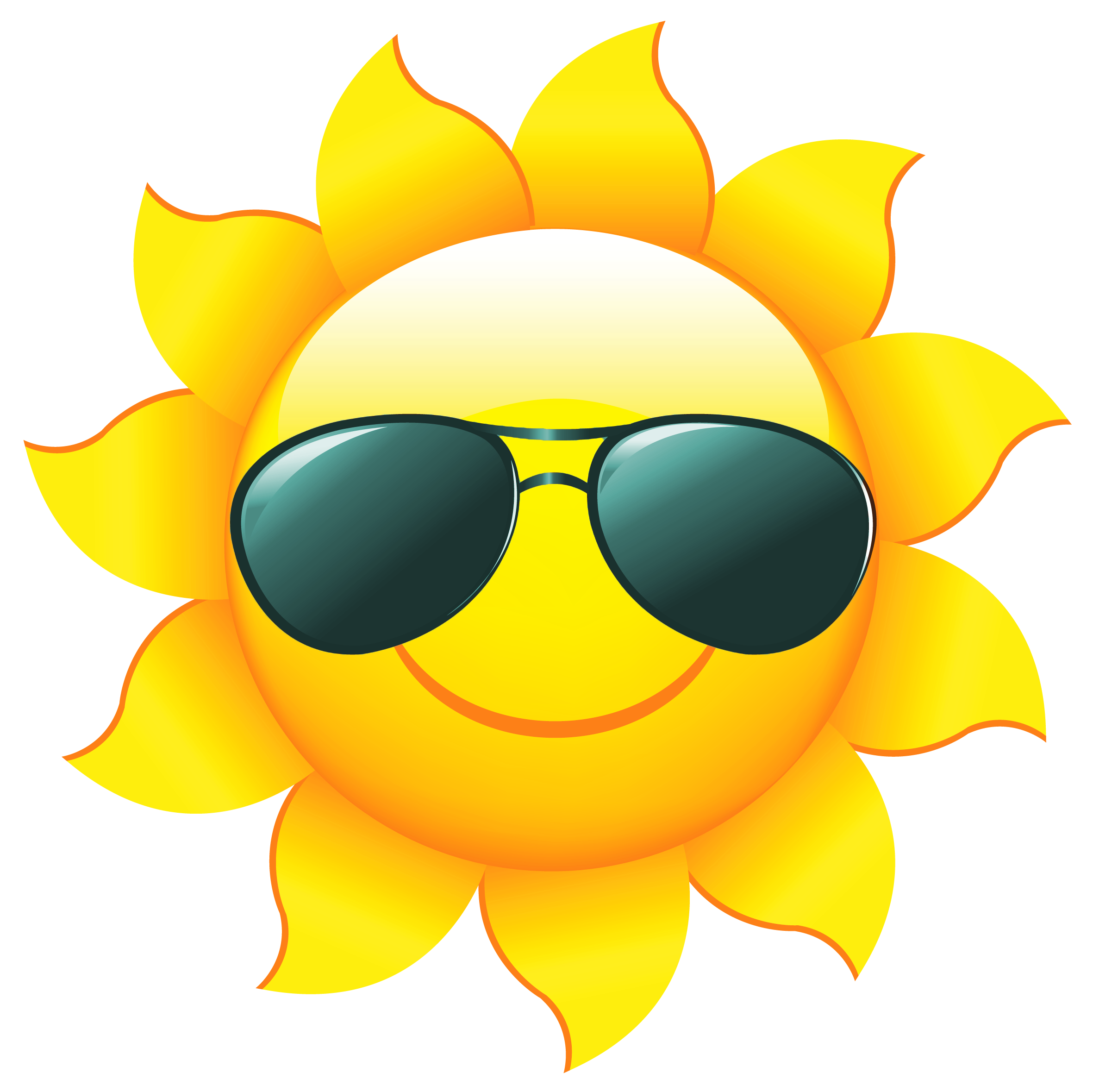 Transparent Sun with Shades PNG Clipart Picture 