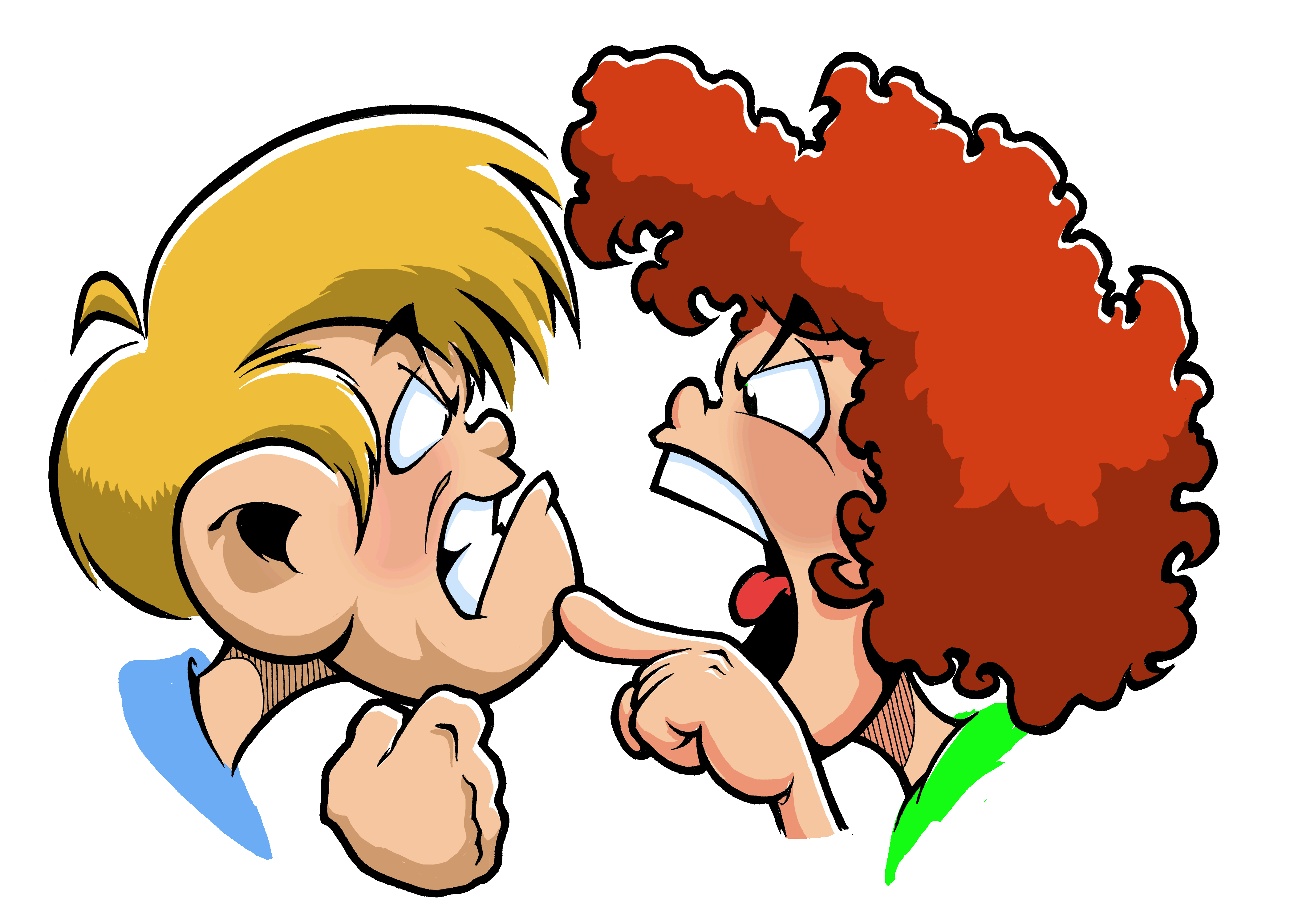 Fighting kids clipart 