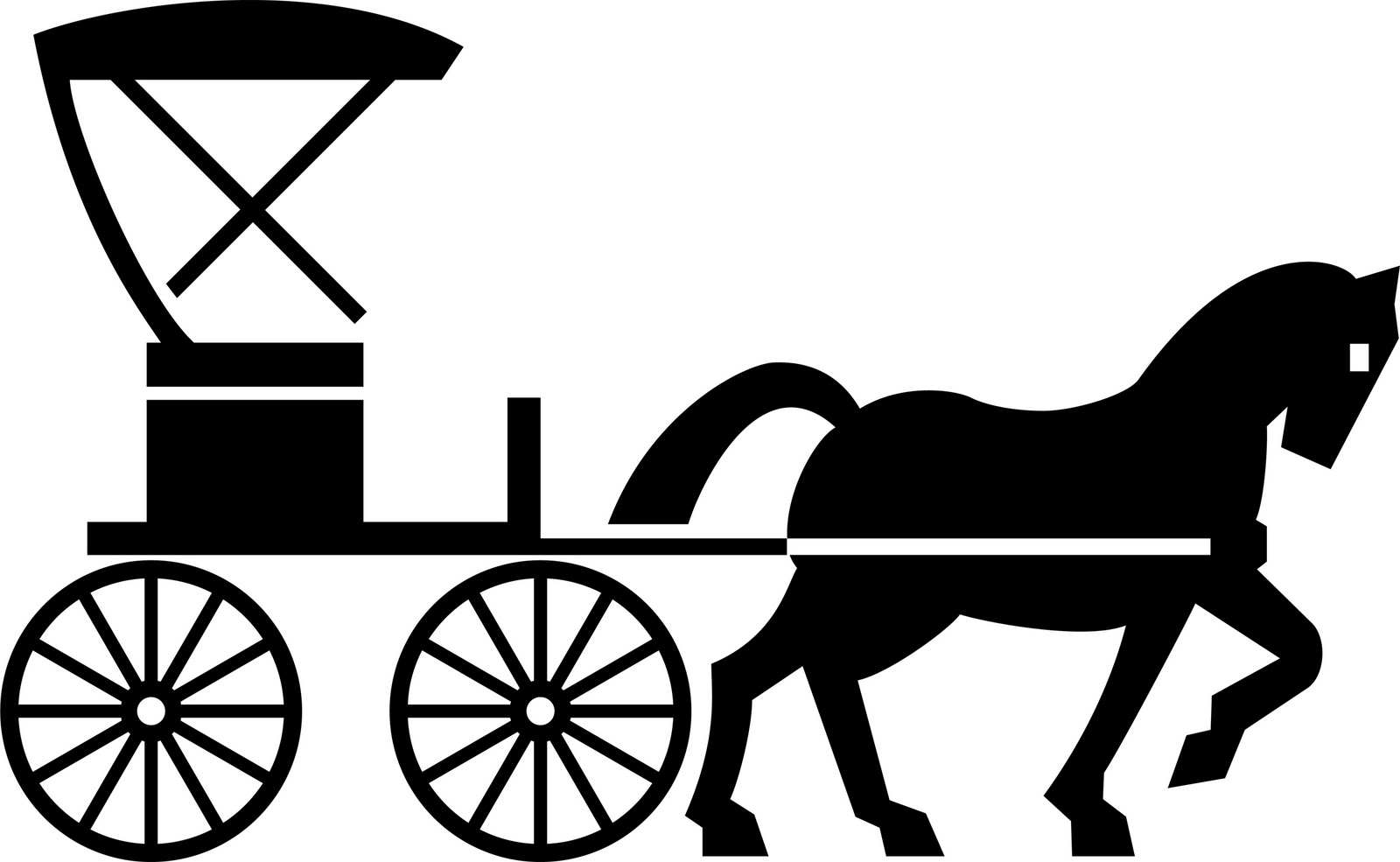 Woman driving horse buggy clipart 