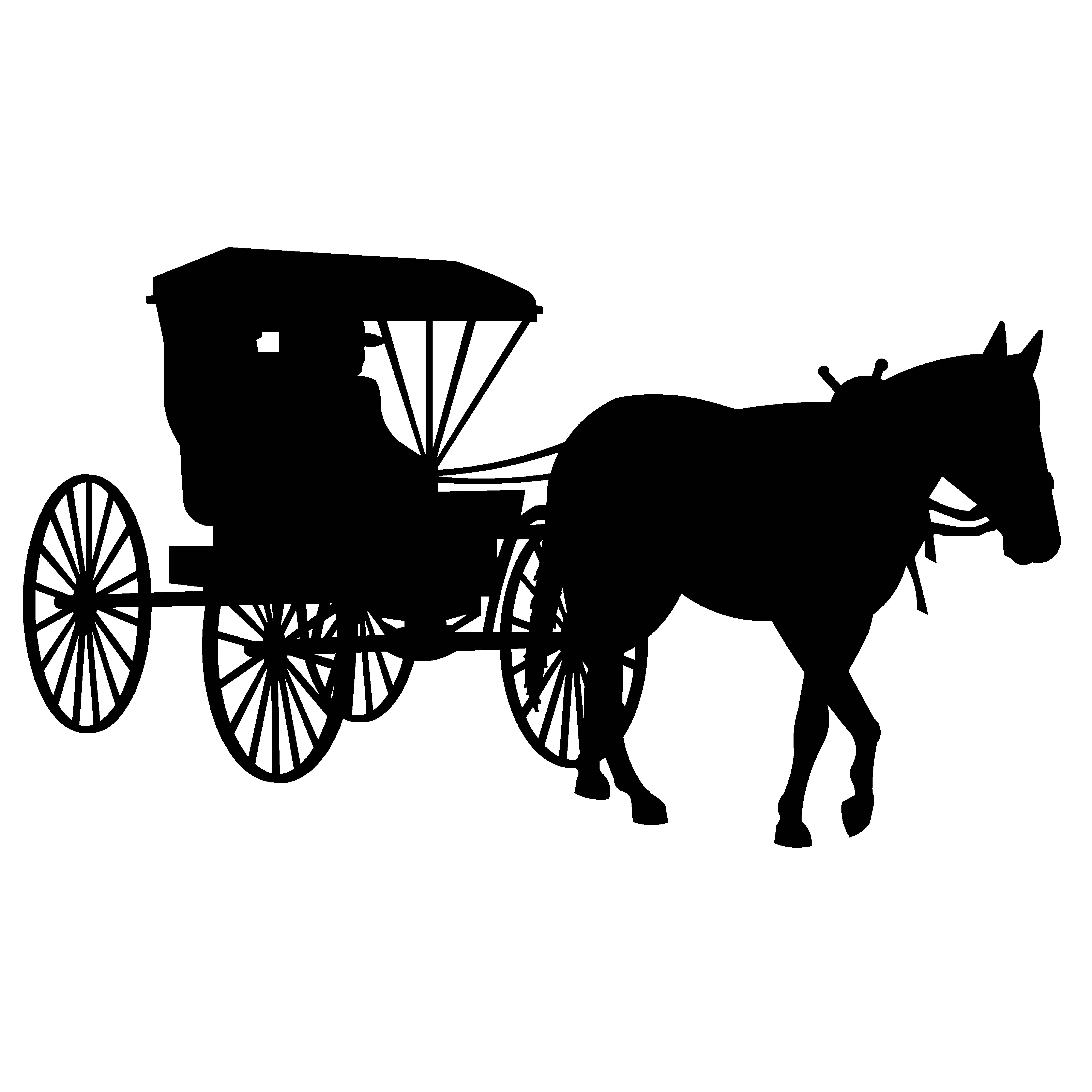 Woman driving horse buggy clipart 