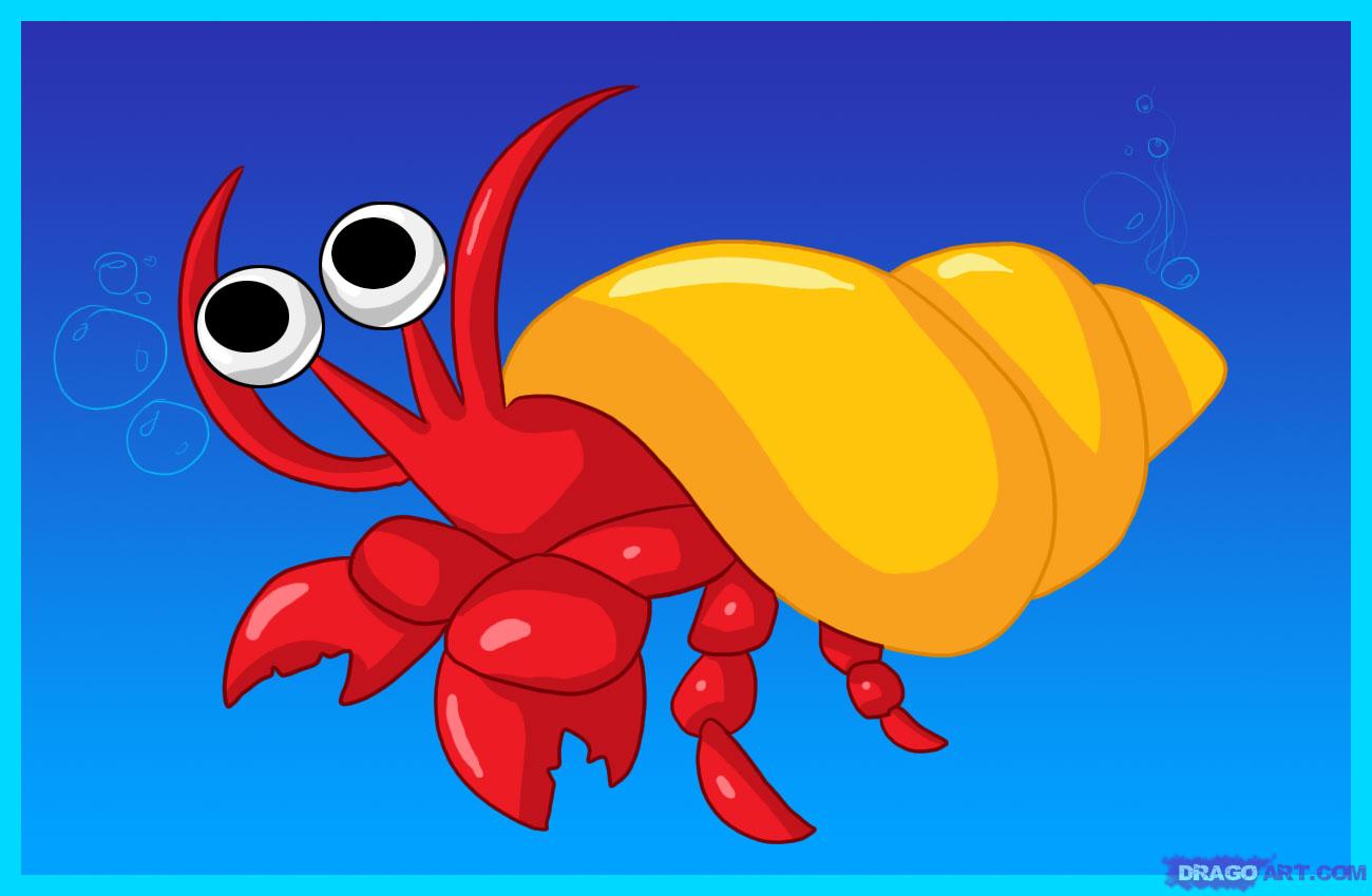 cute hermit crab cartoon - Clip Art Library