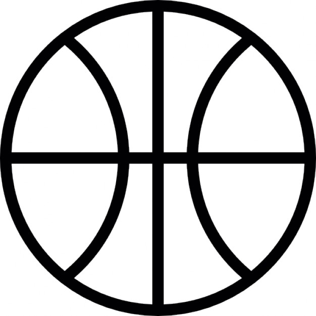 Outline of basketball clipart 