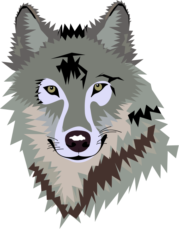 Wolf head clipart happy 