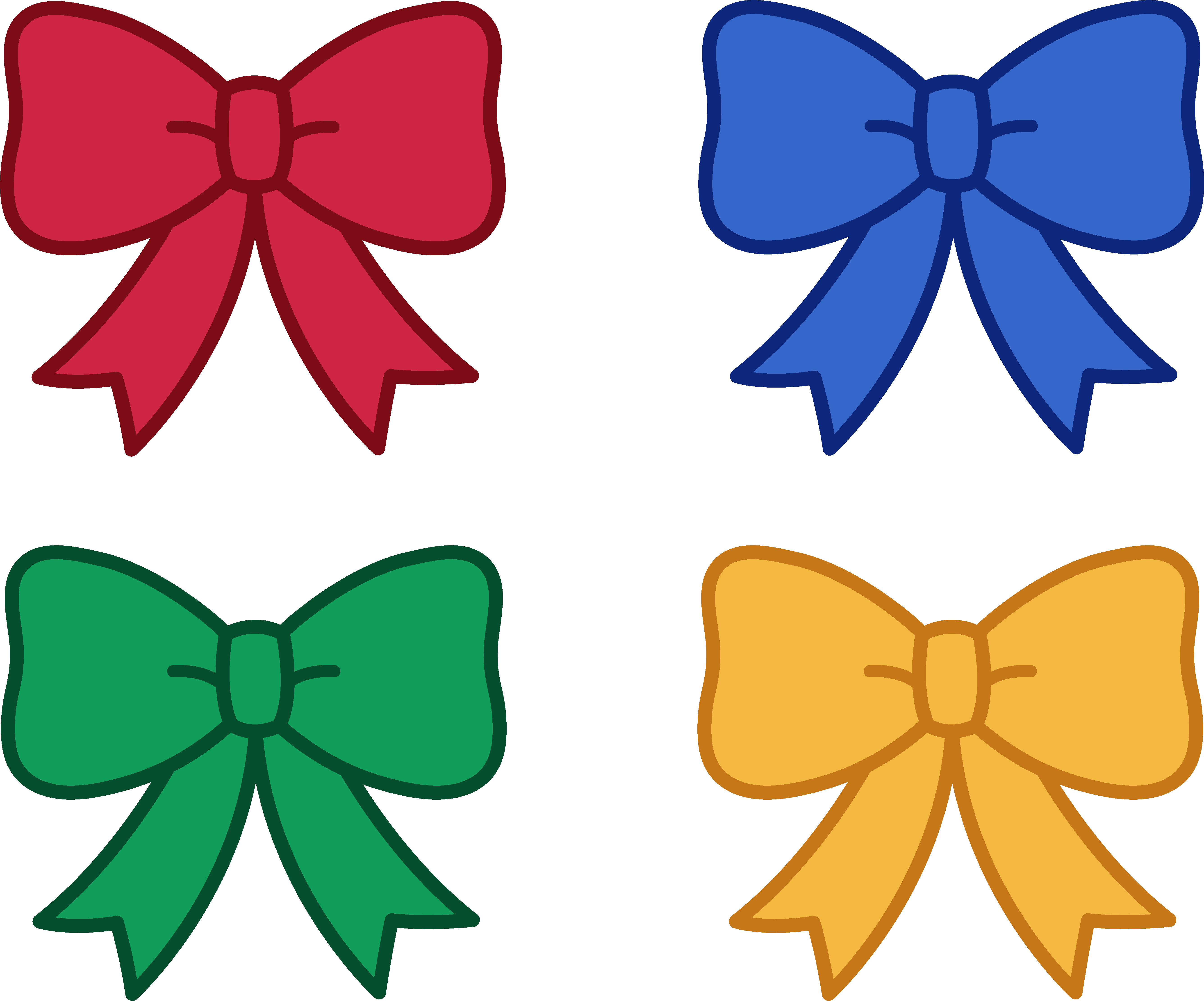 Green and red hair bow clipart 