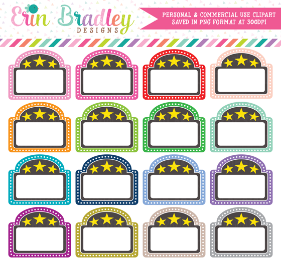 Erin Bradley Designs: Movie Theater Marquee Signs Clipart and 
