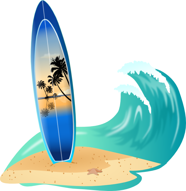 Surfboard clipart transparent 