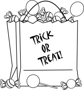 Bag Of Candy Black And White Clipart 