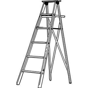 Ladder black and white clipart 