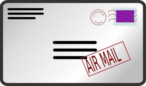 Air Mail Envelope clip art Free vector in Open office drawing svg 