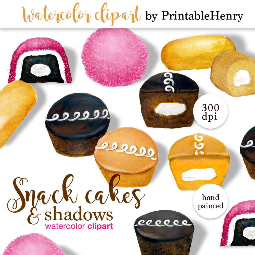 Cupcake food clipart planner supplies Watercolor by PrintableHenry 