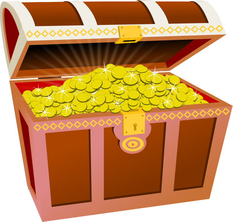 Clipart of treasure box items for healthy sncaks 