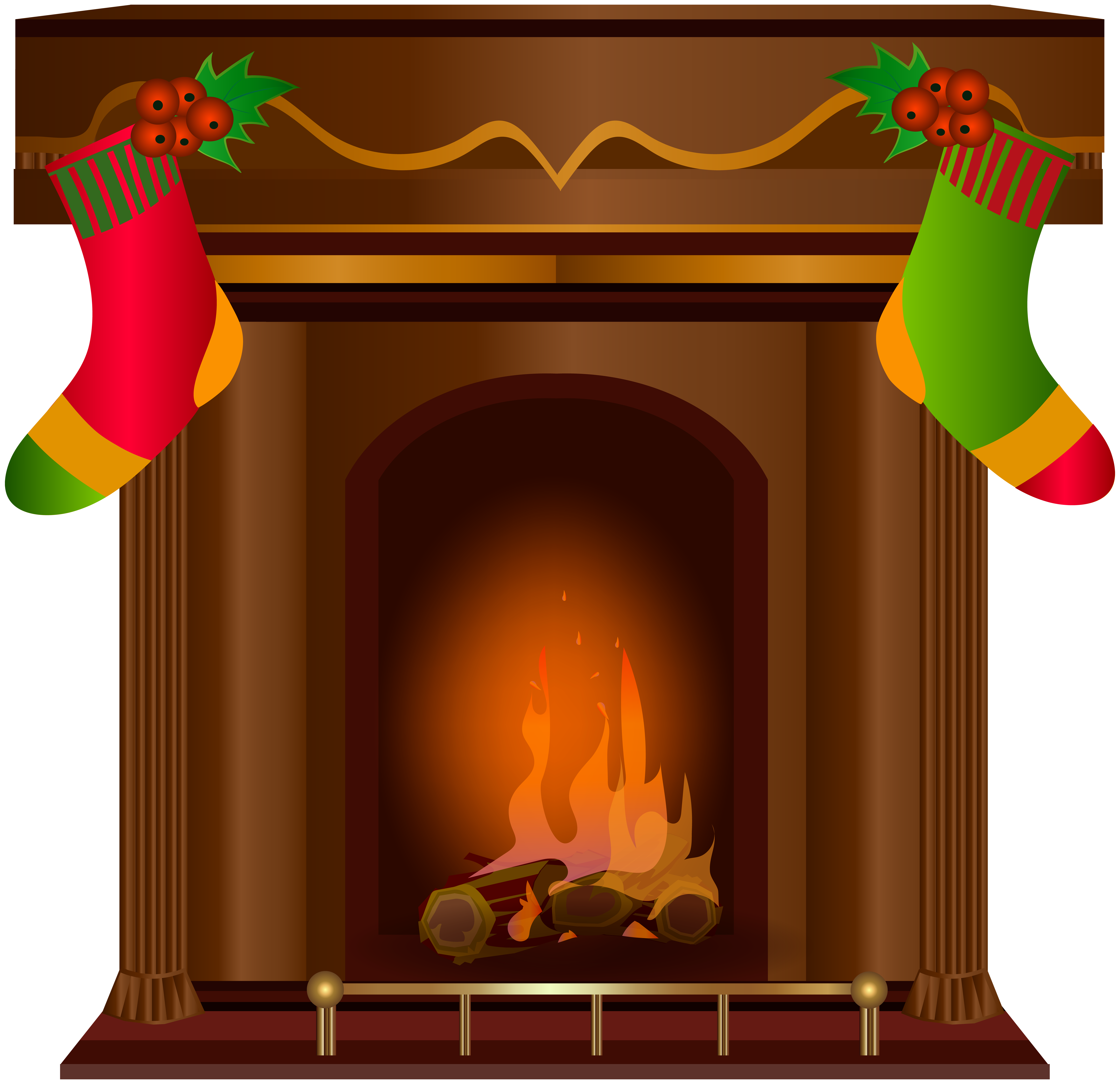 Christmas Fireplace Transparent PNG Clip Art 