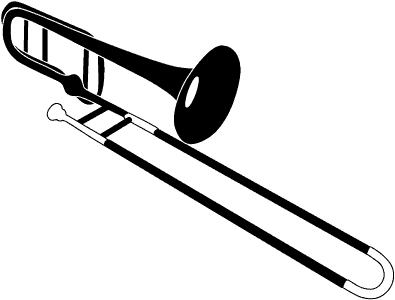 Trombone Black And White Clipart 