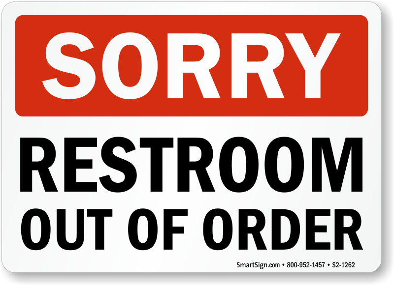 Bathroom Out Of Order Sign Funny Clip Art Library