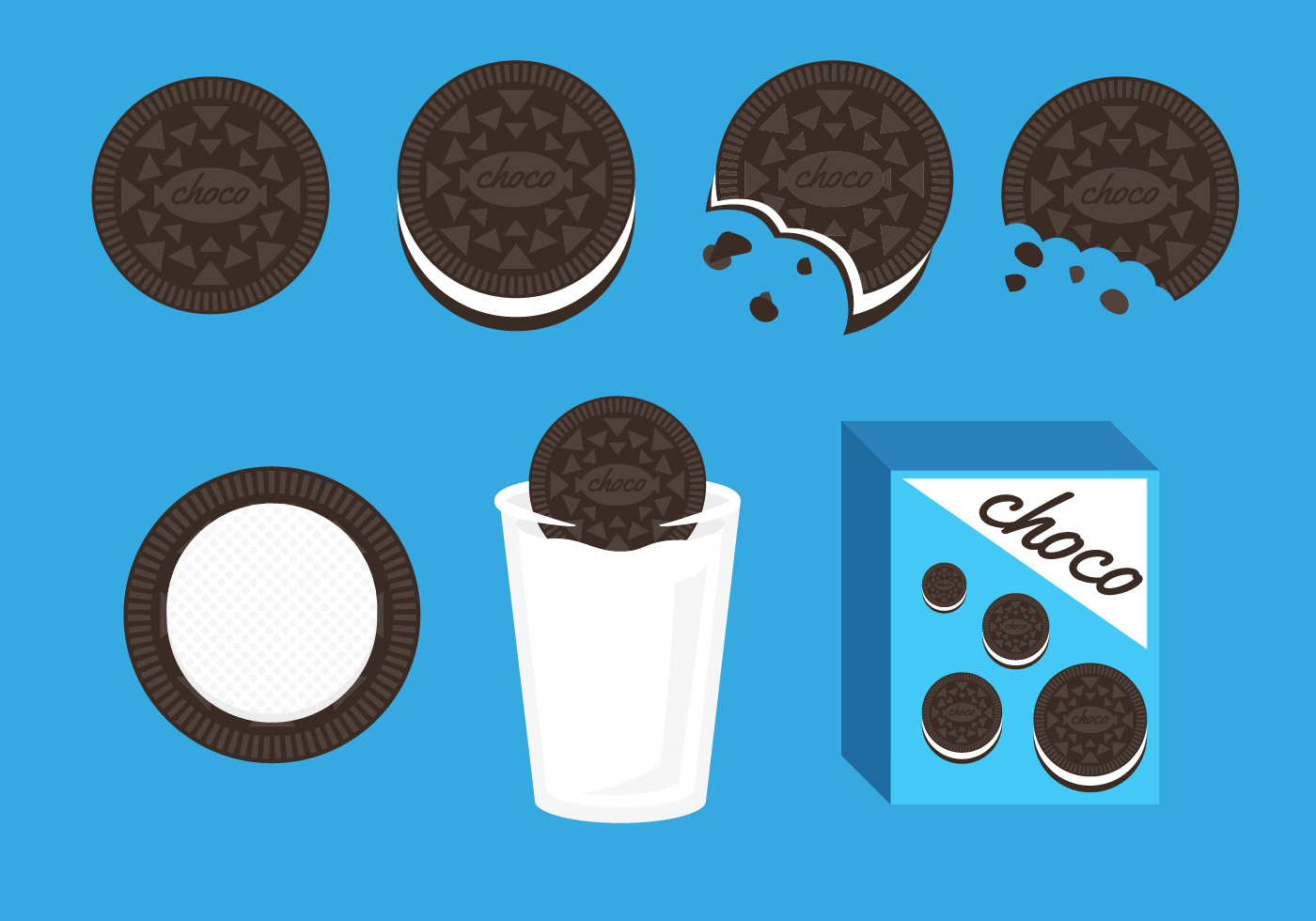 Chocolate Chip Cookie Free Vector Art 