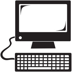 Clipart computer black and white 
