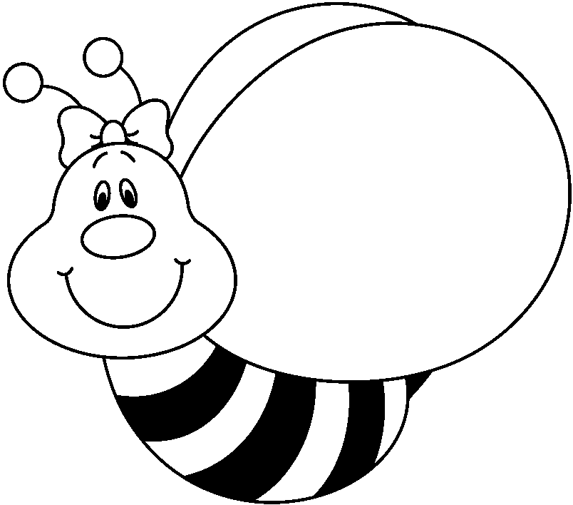 Free clipart bee black and white 