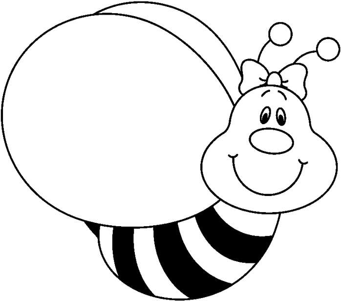 Bee clip art black and white 