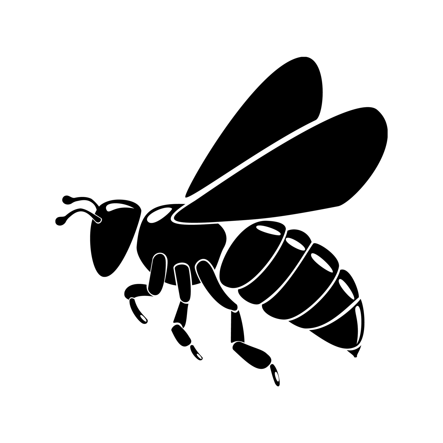 Bee clipart black sillohte 