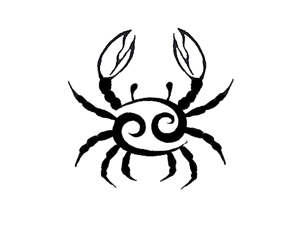 Cancer Zodiac Tribal Tattoos Crab Tattoo Design Royalty Free 