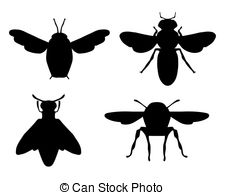 Bee clipart black silhouette 