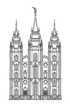 Salt Lake City Temple Silhouette Clipart 