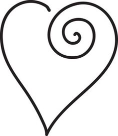 Free Black And White Clipart, Heart 