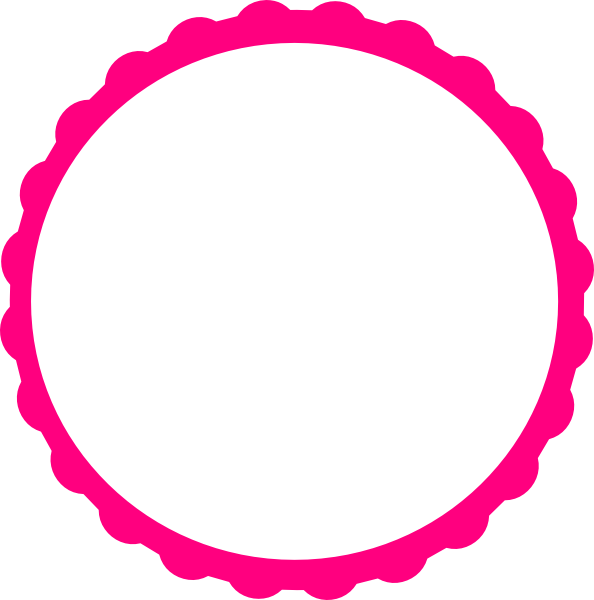 Pink Scallop Circle Frame Clip Art at Clker 