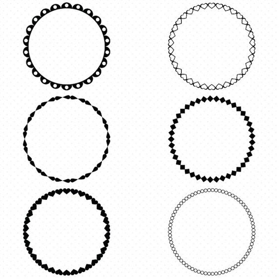 25 Circle Frames Clip Art, Round Frame Clip Art, Digital Graphics 