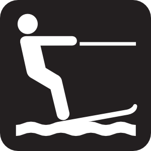 Water Skiing Black Clip Art at Clker 