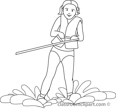 Sports : water ski girl 08 outline : Classroom Clipart 
