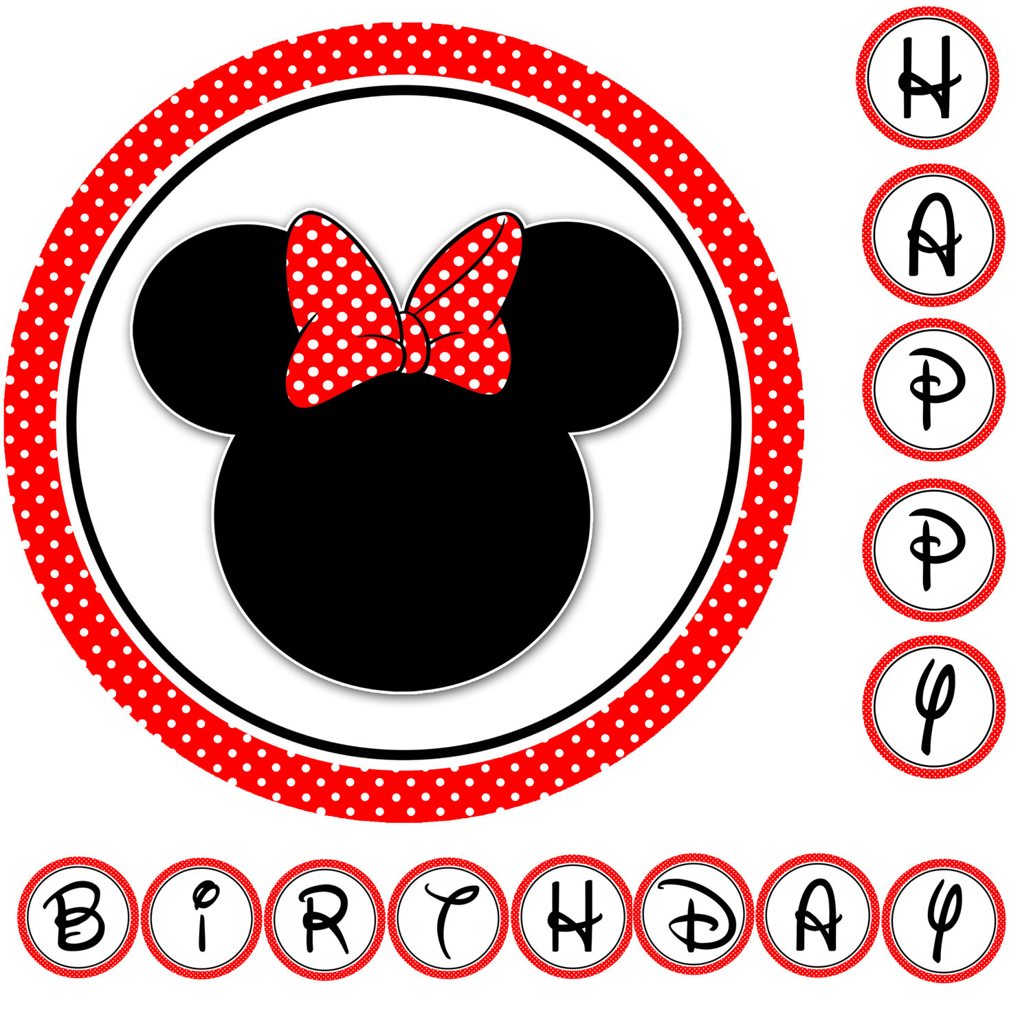 Minnie Mouse Face Vector 