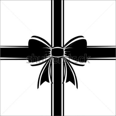 Gift bow clipart black and white 