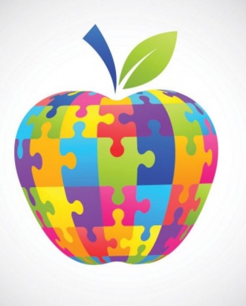Free apple clip art puzzle leaf rainbow smart simple cute � Over 
