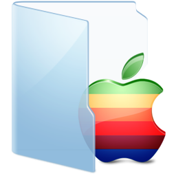 Rainbow Apple And Translucent Folder Icon, PNG ClipArt Image 